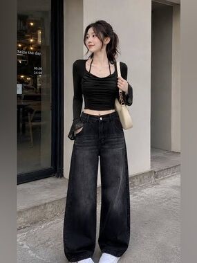 Vintage Y2K Nevada Black Relaxed Fit Jeans 100%